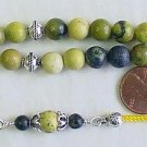 GREEK KOMBOLOI WORRY BEADS YELLOW TURQUOISE &  STERLING