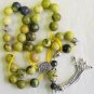 GREEK KOMBOLOI WORRY BEADS YELLOW TURQUOISE &  STERLING
