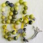 GREEK KOMBOLOI WORRY BEADS YELLOW TURQUOISE &  STERLING