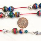 GREEK KOMBOLOI RAINBOW CALSILICA AND STERLING