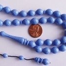 PRAYER BEADS ISLAM - MARBLED BLUE GALALITH-Tesbihci