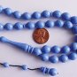 PRAYER BEADS ISLAM - MARBLED BLUE GALALITH-Tesbihci