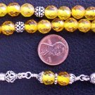 GREEK KOMBOLOI VINTAGE FACETED CLEAR AMBER + STERLING
