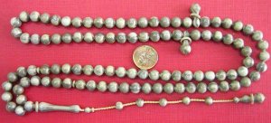 Islamic Prayer WORRY Beads MARBLED GREY GALALITH 99 RRR