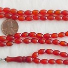 Islamic Prayer Beads 99 OVAL CARNELIAN  by Tesbihci