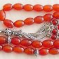 Islamic Prayer Beads 99 OVAL CARNELIAN by Tesbihci