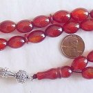 ISLAMIC PRAYER BEADS: LARGE OVAL CARNELIAN -by Tesbihci