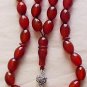 ISLAMIC PRAYER BEADS: LARGE OVAL CARNELIAN -by Tesbihci