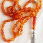 Islamic Prayer Beads 99 OVAL LIGHT ORANGE CARNELIAN