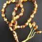 PRAYER WORRY BEADS REAL COGNAC AMBER + MOTHER OF PEARL