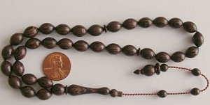 PRAYER WORRY BEADS SUBHA :DARK ZEBRANO 33 BEADS