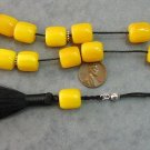 KOMBOLOI WORRY BEADS YELLOW SANDALOUS  +STERLING