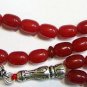PRAYER WORRY BEADS TASBIH RED RUBILITE AND  STERLING