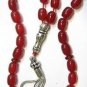 PRAYER WORRY BEADS TASBIH RED RUBILITE AND  STERLING
