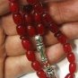 PRAYER WORRY BEADS TASBIH RED RUBILITE AND  STERLING