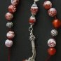 GREEK KOMBOLOI FIRE CRACKLED AGATE & STERLING