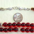 WORRY PRAYER BEADS ROUND TRANSPARENT RED