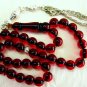 WORRY PRAYER BEADS ROUND TRANSPARENT RED