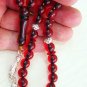 WORRY PRAYER BEADS ROUND TRANSPARENT RED