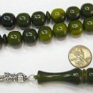 PRAYER BEADS TASBIH KOMBOLOI MARBLED GREEN  RESIN