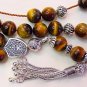 TIGER EYE STERLING GREEK KOMBOLOI WORRY BEADS