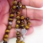 TIGER EYE STERLING GREEK KOMBOLOI WORRY BEADS