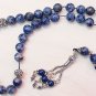 GREEK KOMBOLOI WORRY BEADS DENIM LAPIS & STERLING