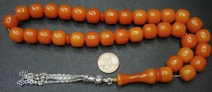 PRAYER BEADS TASBIH KOMBOLOI LIGHT FATURAN ORANGE RESIN