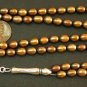 ISLAMIC PRAYER BEADS 99 GOLDEN COLOR PEARLS & STERLING