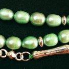 PRAYER BEADS KOMBOLOI TASBIH SOFT GREEN PEARLS STERLING