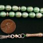 PRAYER BEADS KOMBOLOI TASBIH SOFT GREEN PEARLS STERLING