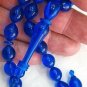PRAYER BEADS BLUE TURKISH AMBER - SUPERIOR CARVING