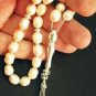 PRAYER BEADS KOMBOLOI SUBHA LIGHT MAUVE PEARLS STERLING