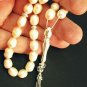 PRAYER BEADS KOMBOLOI SUBHA LIGHT MAUVE PEARLS STERLING