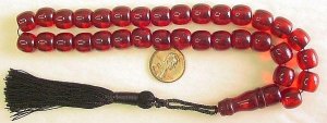 PRAYER WORRY BEADS KOMBOLOI FIRE RED BARREL FATURAN