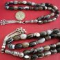 PRAYER BEADS TASBIH KOMBOLOI BOSTWANA AGATE & STERLING