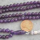 ISLAMIC PRAYER BEADS 99 ROUND AMETHYST & STERLING