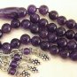 ISLAMIC PRAYER BEADS 99 ROUND AMETHYST & STERLING