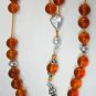 GREEK KOMBOLOI HONEY AMBER ROUND BEADS & STERLING