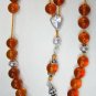 GREEK KOMBOLOI HONEY AMBER ROUND BEADS & STERLING