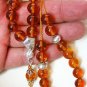 GREEK KOMBOLOI HONEY AMBER ROUND BEADS & STERLING