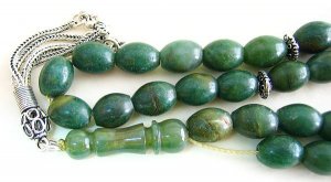 PRAYER WORRY BEADS KOMBOLOI OVAL AFRICAN JADE +STERLING