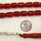 PRAYER BEADS KOMBOLOI COGNAC AMBER SPECIAL CUT
