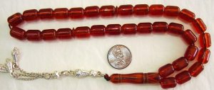 PRAYER BEADS KOMBOLOI COGNAC AMBER SPECIAL CUT