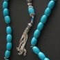 PRAYER BEADS KOMBOLOI SQUARE BARREL TURQUOISE STERLING