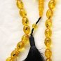 PRAYER BEADS *OVAL* AMBER RESIN INSECTS IN EACH BEAD