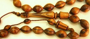 PRAYER BEADS TASBIH SUBHA  LIGHT ZEBRANO SUFI STYLE