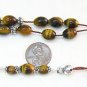 GREEK KOMBOLOI WORRY BEADS OVAL TIGER EYE & STERLING