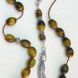 GREEK KOMBOLOI WORRY BEADS OVAL TIGER EYE & STERLING