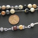 GREEK KOMBOLOI WORRY BEADS PICASSO JASPER AND  STERLING
